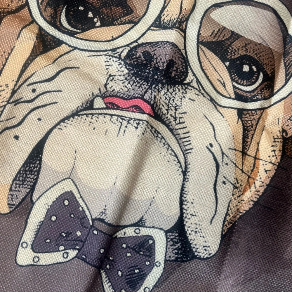 Stylish Bulldog Print Dog Bandana - Gray